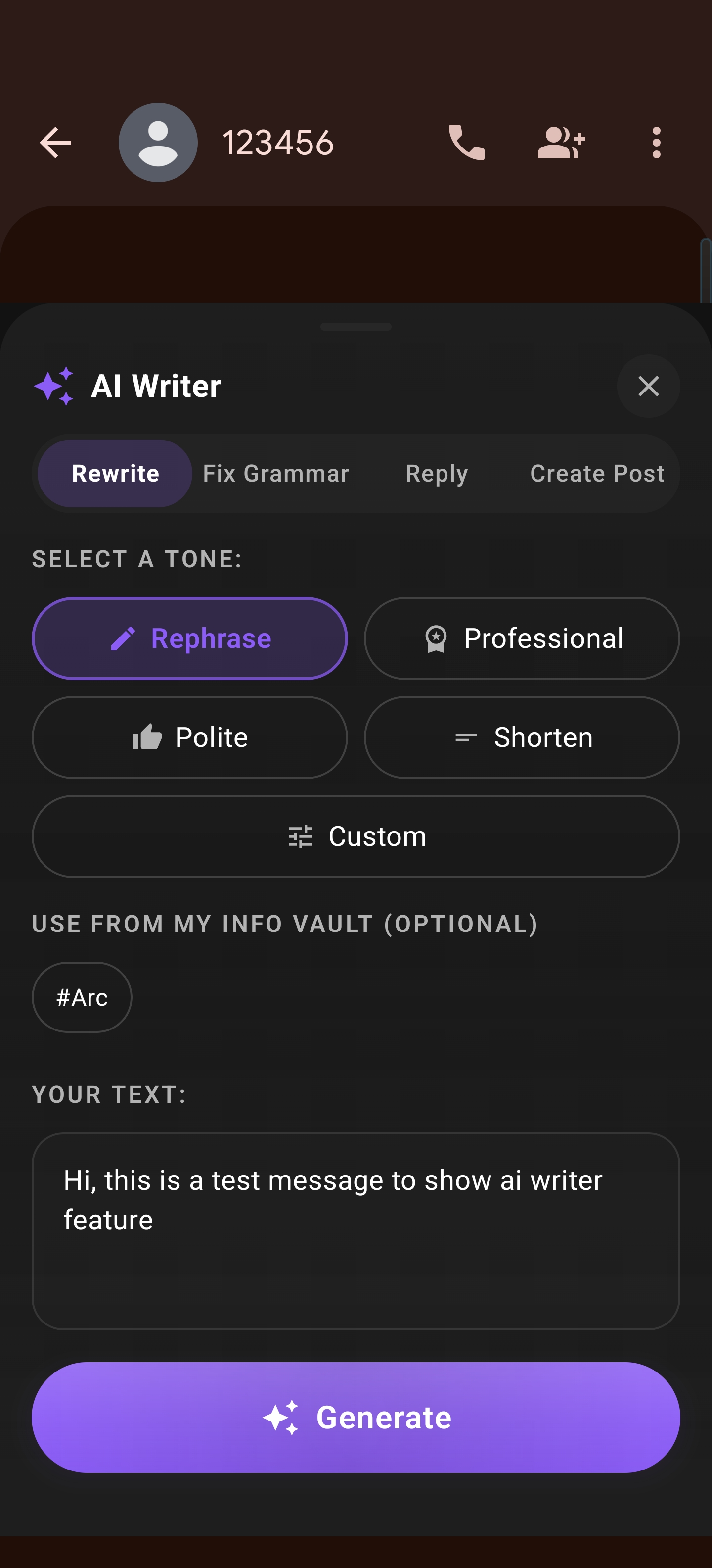 AI Writer Rewrite Mode